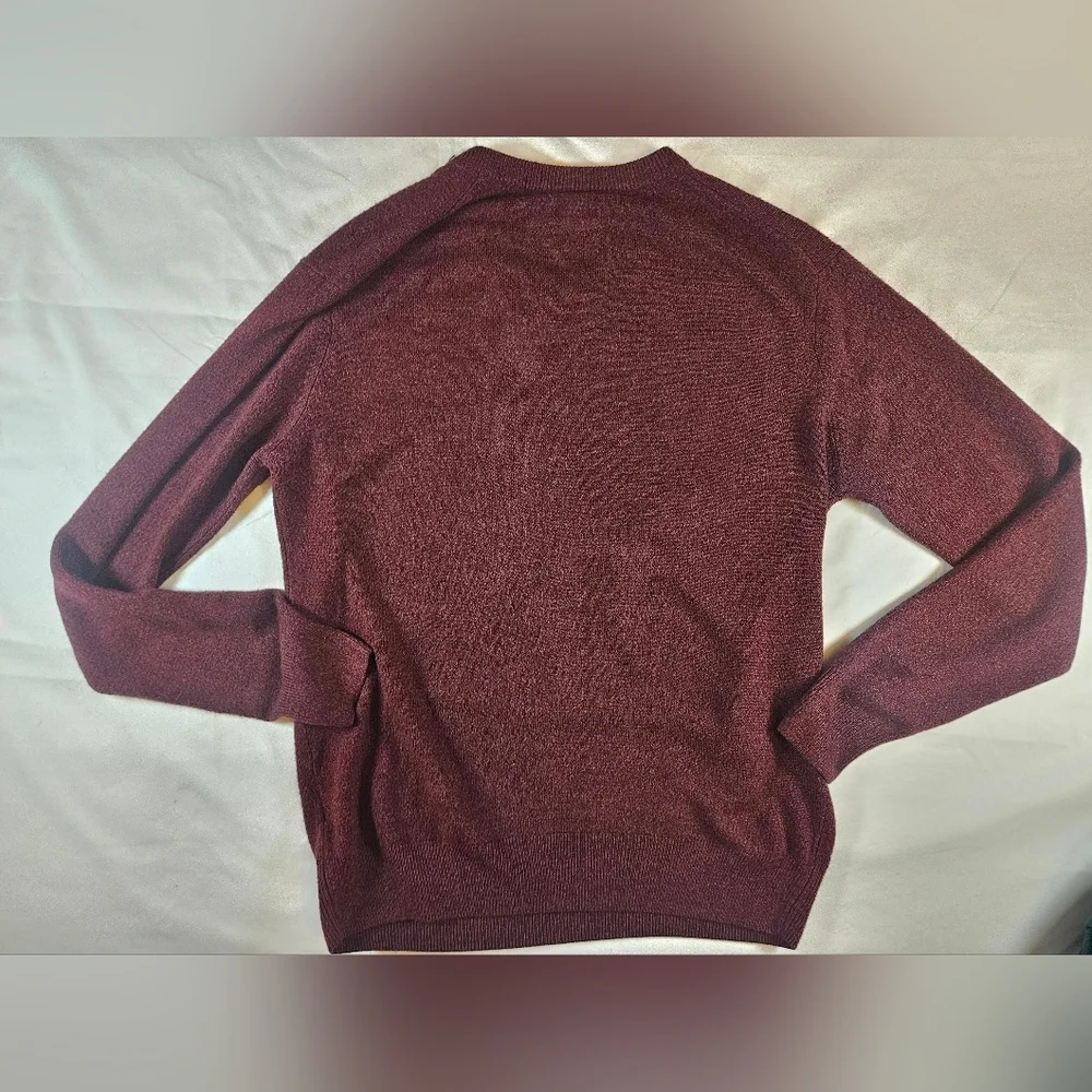 David Taylor Mens Dark Red Long Sleeve Pullover V-neck Sweater Size Small